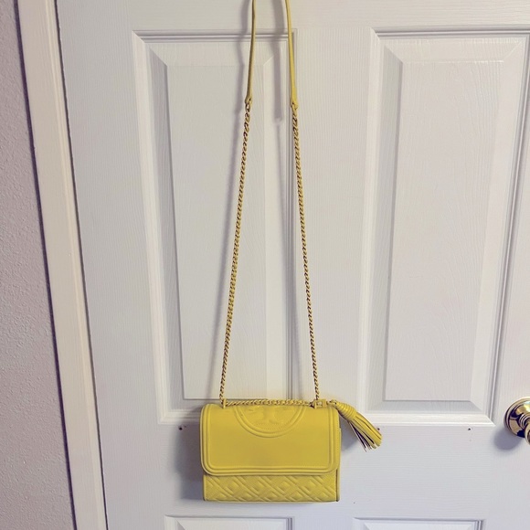 Tory Burch Yellow Orchid Fleming Matte Small Convertible Crossbody Shoulder Bag - Picture 11 of 11